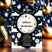 Nu Schattige Space Night Sky Two The Moon 2nd Birt Kaart