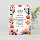 Nu Sinaasappel 70s 80s 90s roze perzik kleurrijke  Kaart (Staand voorkant)