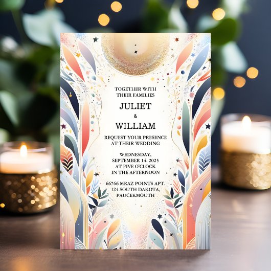 Nu Sterren Glam Bright Pastel Ombre Glitter Bruilo Kaart