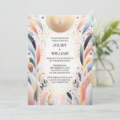 Nu Sterren Glam Bright Pastel Ombre Glitter Bruilo Kaart (Staand voorkant)