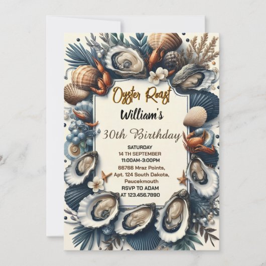 Nu Strand Zeevruchten parel oester gebraden 30e ve Kaart (Voorkant)