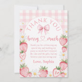 Nu Strawberry Berry Eerste Verjaardag Dank u Kaart (Voorkant)