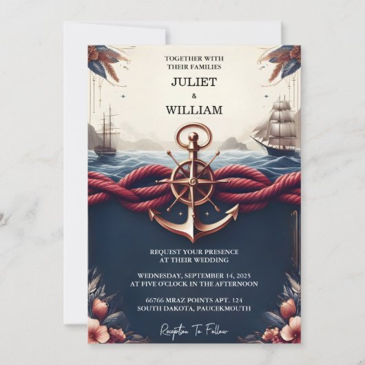 Nu touw knoop boot schip marine blauw nautische br kaart (Voorkant)