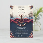 Nu touw knoop boot schip marine blauw nautische br kaart (Staand voorkant)