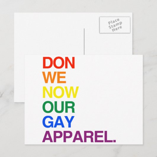 NU TREKKEN WIJ ONZE VROLIJKE KLEDING AAN - .PNG BRIEFKAART (Voorkant / Achterkant)