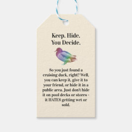 Nu Trop. Spectrum '80s Print Ad-Style Crusing Duck Cadeaulabel