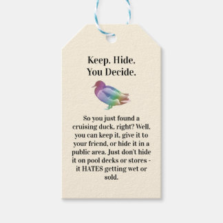 Nu Trop. Spectrum '80s Print Ad-Style Crusing Duck Cadeaulabel