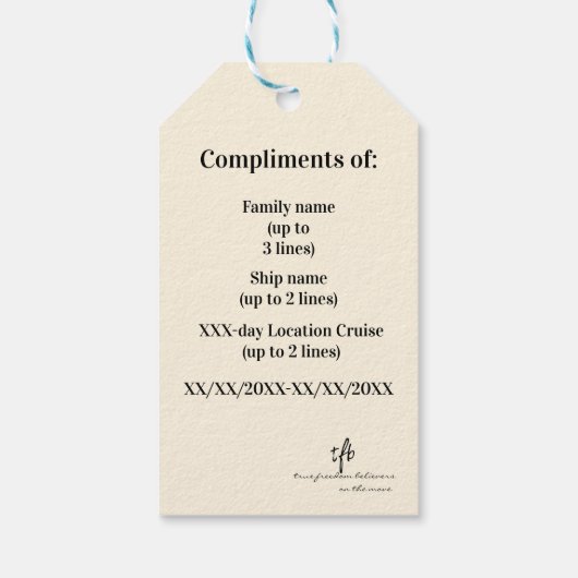 Nu Trop. Spectrum '80s Print Ad-Style Crusing Duck Cadeaulabel (Achterkant)