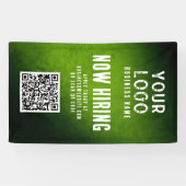 Nu Vacature Banner QR Code Groen Grunge Gradiënt (Horizontaal)