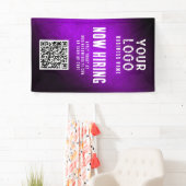 Nu Vacature Banner QR Code Paarse Grunge Gradiënt (Insitu)