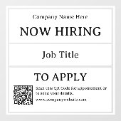 Nu Vacature Winkel Bedrijfs Vacature Raamsticker (Vel)