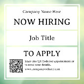 Nu Vacature Winkel Bedrijfs Vacature Raamsticker (Vel 3)