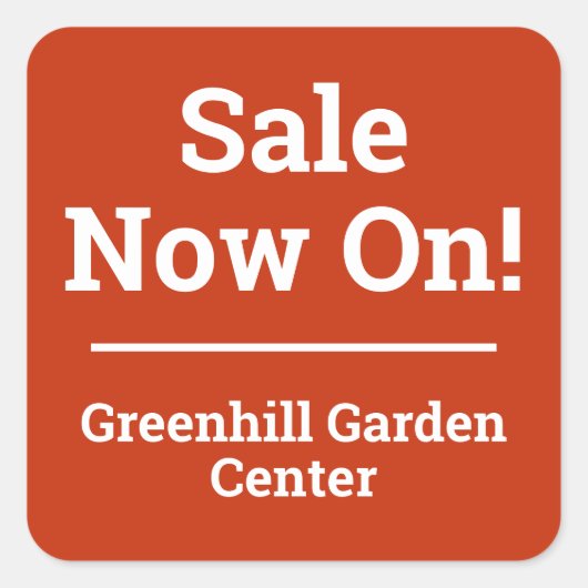 Nu verkopen met vierkant uitgelijnde winkelnaam St Vierkante Sticker (Voorkant)