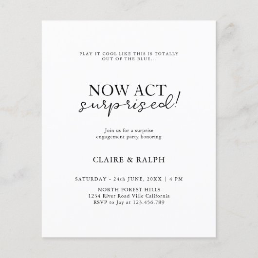 Nu verwonderd handelen! | Budget Surprise Verlovin (Voorkant)