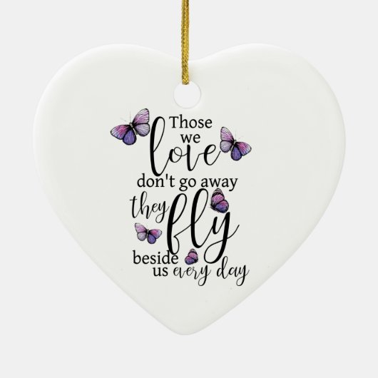 Nu vliegt ze met Butterflies Memorial Keramisch Ornament (Achterkant)