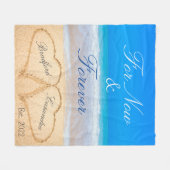 Nu voor altijd | Harten in zand-strand Fleece Deken (Voorkant (Horizontaal))