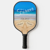 Nu voor altijd | Harten in zand-strand Pickleball Paddle (Achterkant)