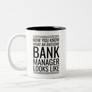 Nu weet je hoe een Geweldige bankmanager eruit zie Tweekleurige Koffiemok