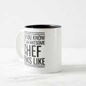 Nu weet je hoe een Geweldige Chef eruitziet Tweekleurige Koffiemok (Voorkant links)