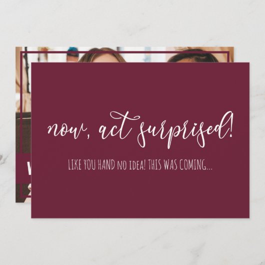 Nu, wet verrast Funny Bridesmaid Kaart (Voorkant / Achterkant)