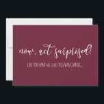 Nu, wet verrast Funny Bridesmaid Kaart<br><div class="desc">Wet verraste Funny Bridesmaid nodiging</div>