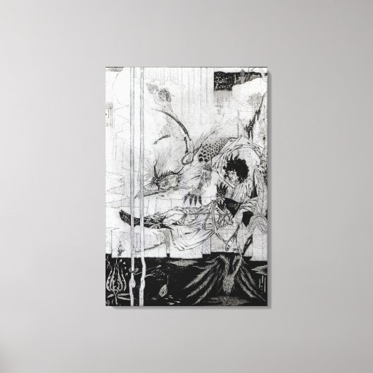 Nu zag koning Arthur het Questing Beast Canvas Afdruk (Voorkant)