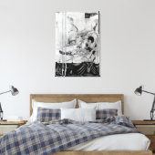 Nu zag koning Arthur het Questing Beast Canvas Afdruk (Insitu (Slaapkamer))