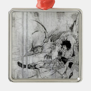 Nu zag koning Arthur het Questing Beast Metalen Ornament