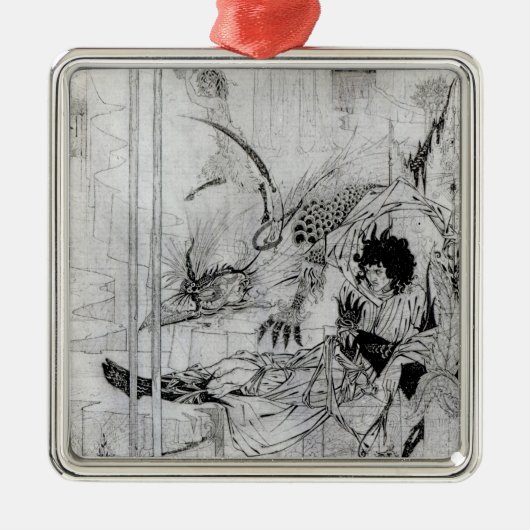 Nu zag koning Arthur het Questing Beast Metalen Ornament (Voorkant)