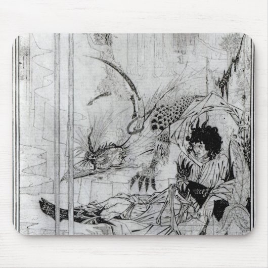 Nu zag koning Arthur het Questing Beast Muismat (Voorkant)