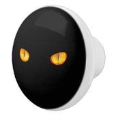 Nu ziet hij je zwarte kat keramische knop (Rechts)