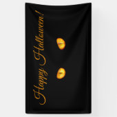 Nu ziet hij je zwarte kat tekst toevoegen spandoek (Verticaal)