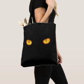 Nu ziet hij je zwarte kat tote bag (Dichtbij)