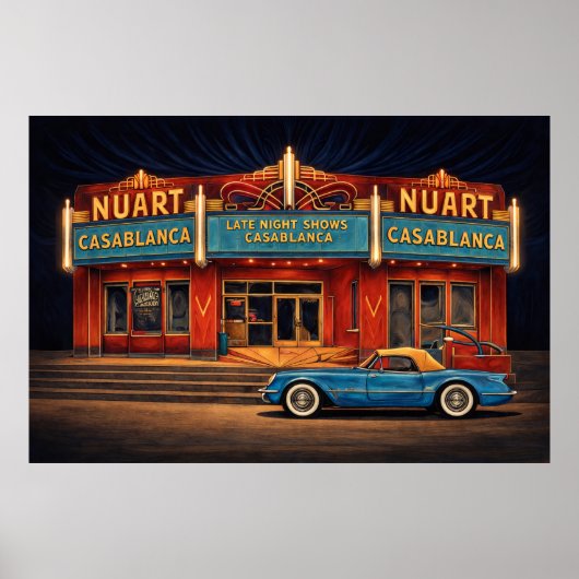 Nuart Theater met een '54 Corvette Poster (Voorkant)