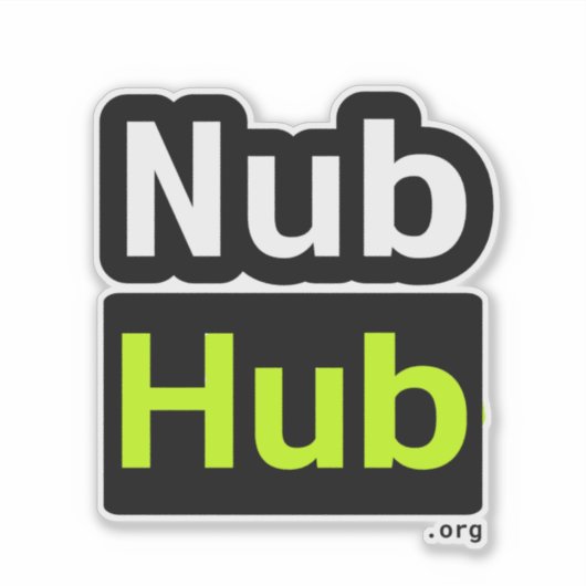 Nub Hub Logo Sticker met Black Trim (Voorkant)