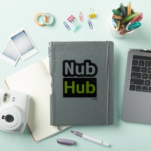 Nub Hub Logo Sticker met Black Trim (iPad Cover)
