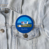 Nubble Light Blauwe Horizon Maine Vuurtoren Ronde Button 7,6 Cm (In situ)