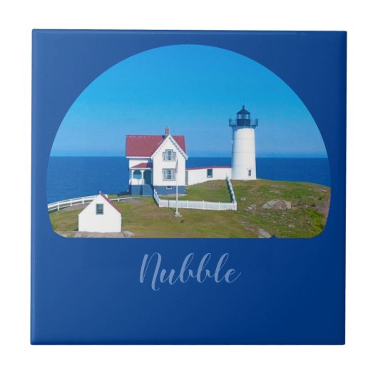 Nubble Light Blue Horizon Maine Lighthouse Tegeltje (Voorkant)