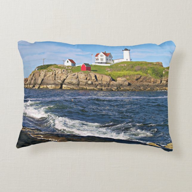 Nubble Light, Cape Neddick Maine Accent Pillow Kussen (Achterkant)