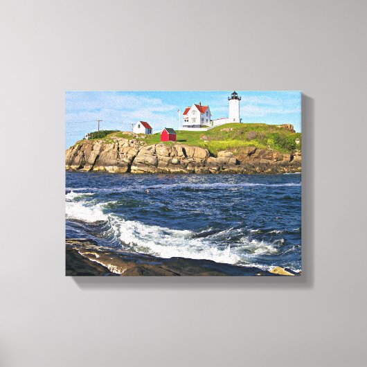 Nubble Light, Cape Neddick Maine Canvas Print (Voorkant)