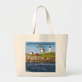 Nubble Light, Cape Neddick Maine Grote Tote Bag