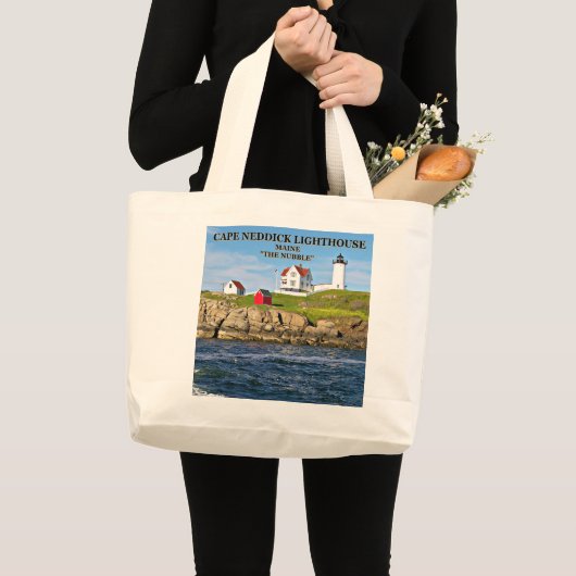 Nubble Light, Cape Neddick Maine Large Canvas tas (Voorkant (product))