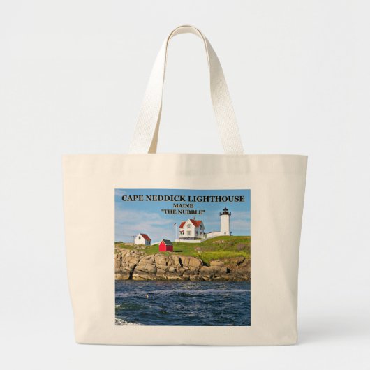 Nubble Light, Cape Neddick Maine Large Canvas tas (Voorkant)