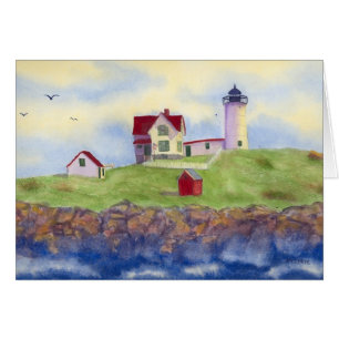 Nubble Light House York Maine Blank Kaart