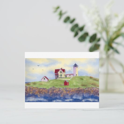 Nubble Light House York Maine Briefkaart (Staand voorkant)
