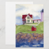Nubble Light House York Maine Briefpapier (Voorkant / Achterkant)