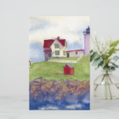 Nubble Light House York Maine Briefpapier (Staand voorkant)