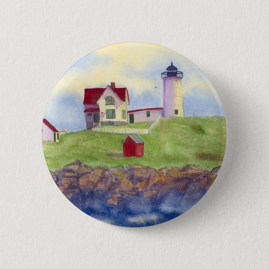 Nubble Light House York Maine Button (Voorkant)