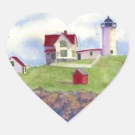 Nubble Light House York Maine Hart Sticker