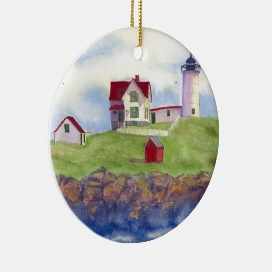 Nubble Light House York Maine Keramisch Ornament (Rechts)